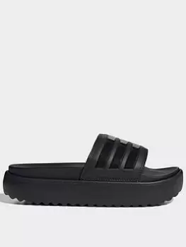 Image of adidas Sportswear Womens Adilette Platform - Black, Size 6, Women
