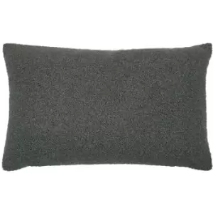 Image of Furn - Malham Textured Fleece Cushion Cover, Granite, 30 x 50 Cm
