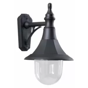 Image of Outdoor IP44 Wall Light Black Polycarbonate LED E27 100W