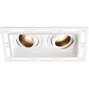 Image of Twin Trimless Plaster-In Downlight - 2 x 50W GU10 Reflector LED - Matt White