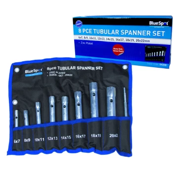 Image of Bluespot - 04308 8 Piece Tubular Spanner Set (6-22mm)