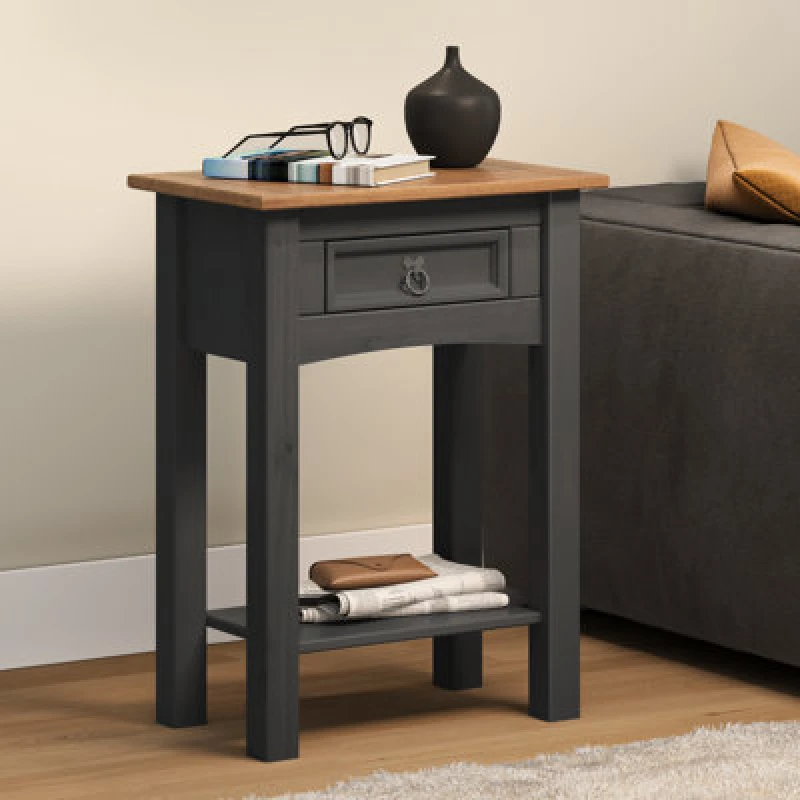 Image of Mercers Furniture Corona Charcoal 1 Drawer Console Table