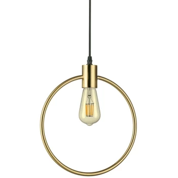 Image of Ideal Lux Lighting - Ideal Lux Abc - 1 Light Ceiling Pendant Antique Brass, E27