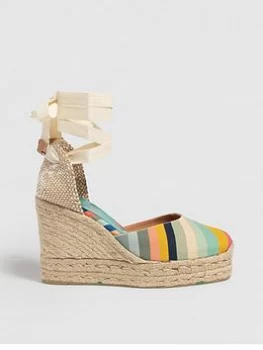 Image of Castaner Paul Smith For Castaner Stripe Canvas Wedge - Multi