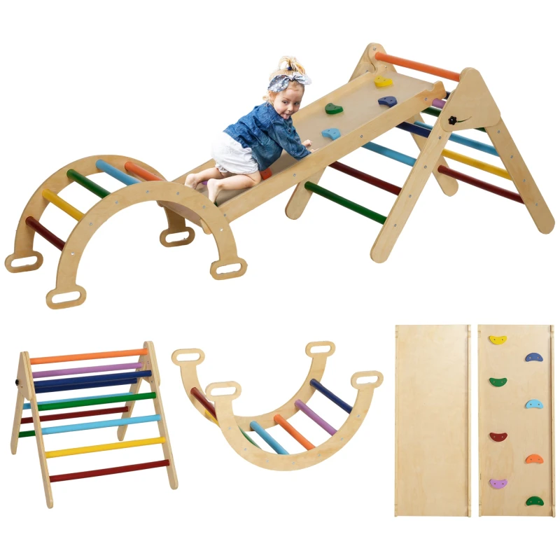 Image of AIYAPLAY 5 in 1 Toddler Climbing Frame with Ramp - Arch - for 18-48 Months TJ Hughes Multi 5061025034383