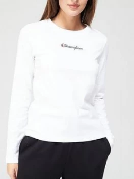 Image of Champion Crew Neck Long Sleeve T-Shirt - White