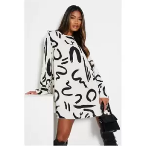 Image of I Saw It First Woven Flared Sleeve Shift Mini Dress - White