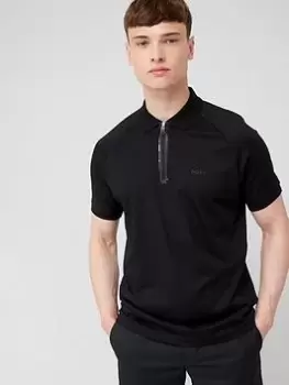 Image of BOSS Philix Regular Fit Polo Shirt - Black, Size S, Men