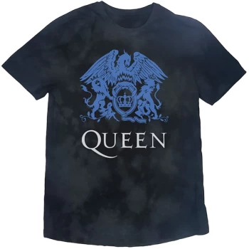 Image of Queen - Blue Crest Unisex Medium T-Shirt - Black
