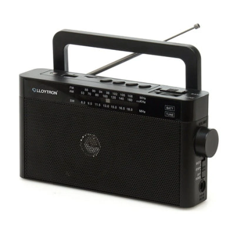 Image of Lloytron N6404Bk Rhapsody Portable Radio Am/fm/sw With Bluetooth - Rechargeable Battery Or Mains Powered - Black