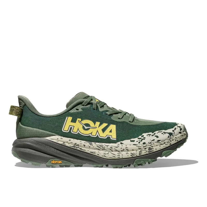 Image of Hoka Speedgoat 6 Shoes Green Gray AW25, Size EU 43 1/3