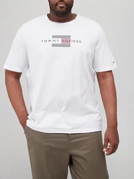 Image of Tommy Hilfiger Big & Tall-Lines Hilfiger T-Shirt - White
