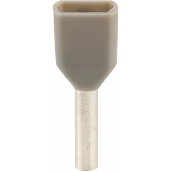Image of Twin Cord End Ferrules 0.75mm Grey Pack of 100 - Truconnect