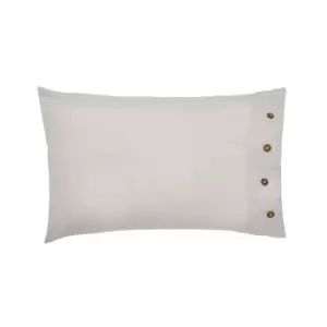 Image of William Morris Pure Linen Cotton Standard Pillowcase, Silver