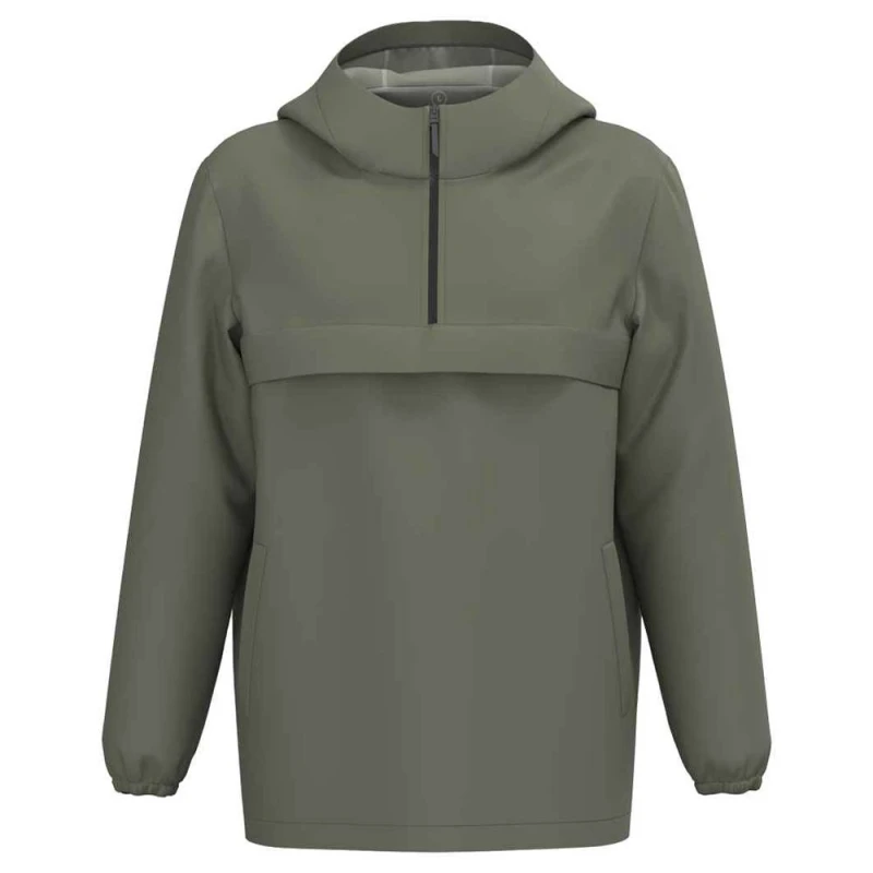 Image of Native Spirit Mens Waterproof Quarter Zip Windbreaker in Khaki Size: XS Khaki Male XS