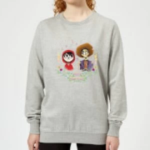 Image of Coco Miguel And Hector Womens Sweatshirt - Grey - M