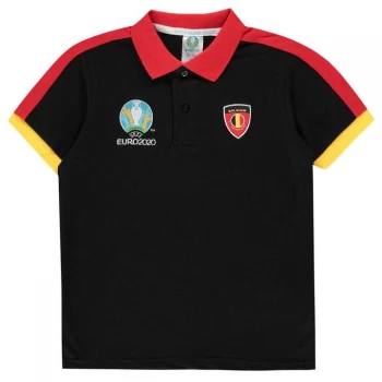 Image of UEFA Euro 2020 Belgium Polo Shirt Junior Boys - Black