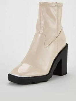 Image of OFFICE Altitude Chunky Sock Boot, Off White, Size 8, Women