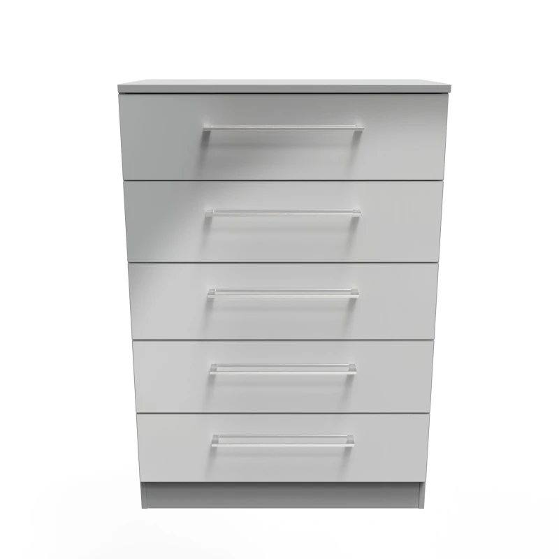 Image of Chester 5 Drawer Chest In Uniform Grey & Dusk Grey (Ready Assembled)