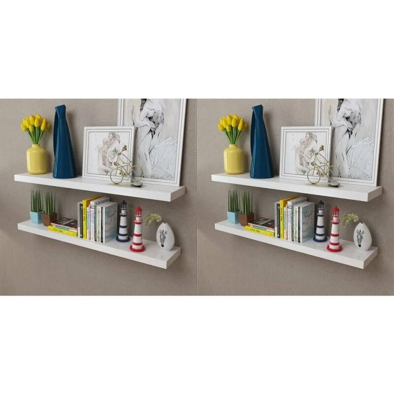 Image of VIDAXL Wall Shelves 4 pcs White 100cm Vidaxl 8718475797784