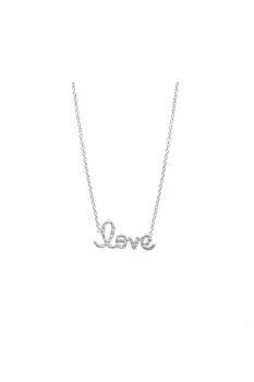 Image of Sterling Silver 925 Texture Love Pendant Necklace