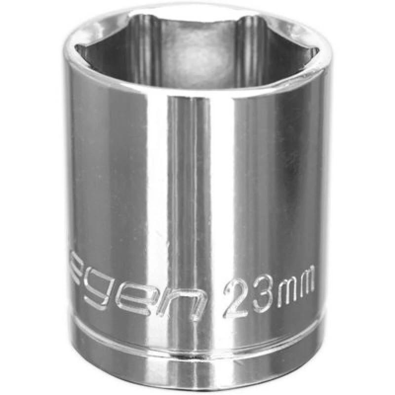 Image of Loops 23mm Chrome Plated Drive Socket - 1/2" Square Drive - High Grade Carbon Steel Metallics