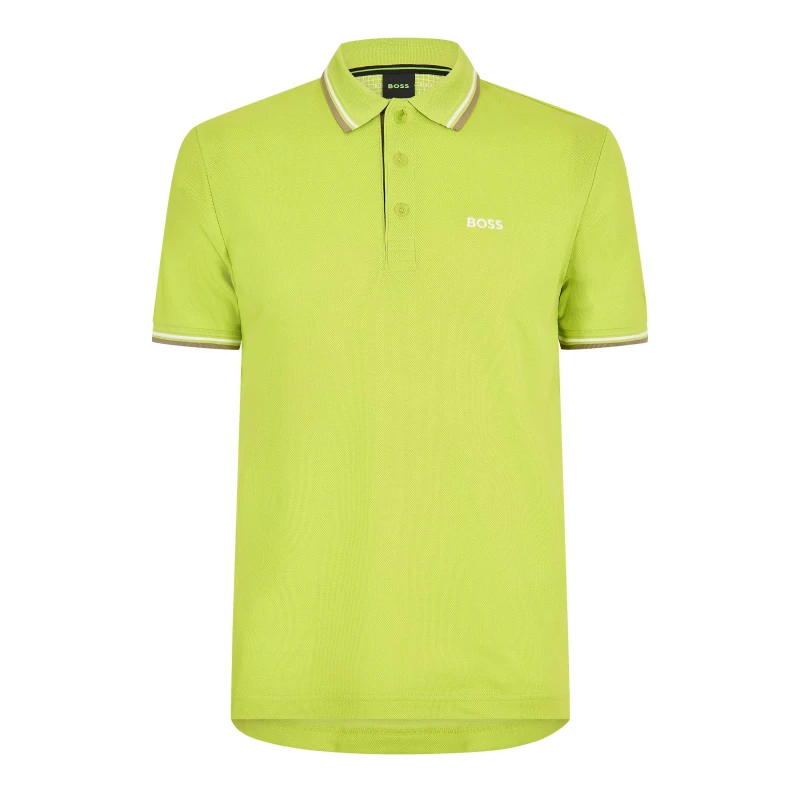 Image of Boss Mens Paddy Short-Sleeve Polo Shirt Pastel Green male L