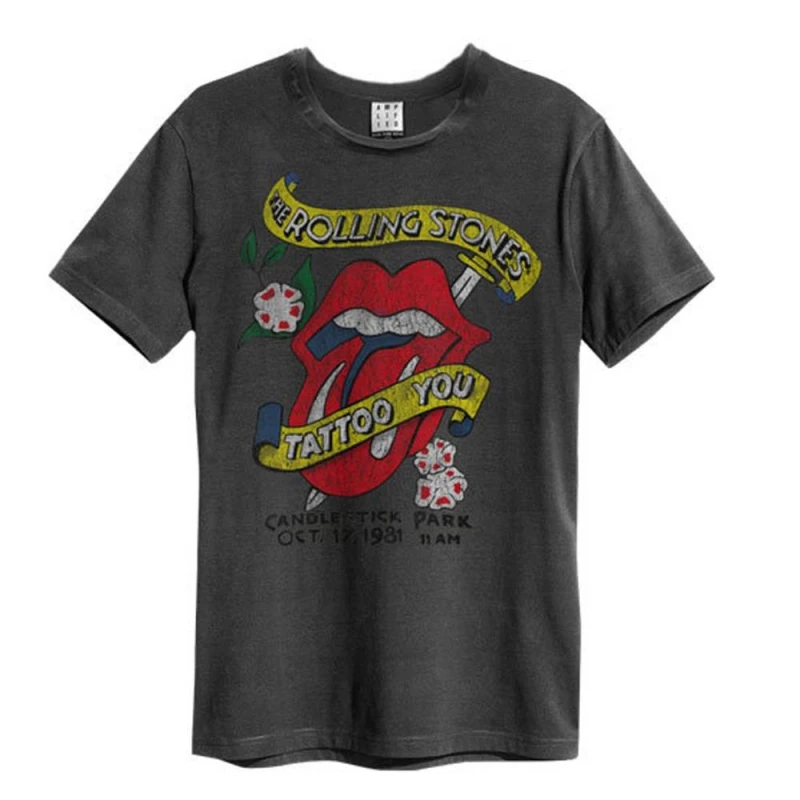 Image of Amplified Mens Tattoo You The Rolling Stones T-Shirt in Charcoal Size: Small Charcoal Male S