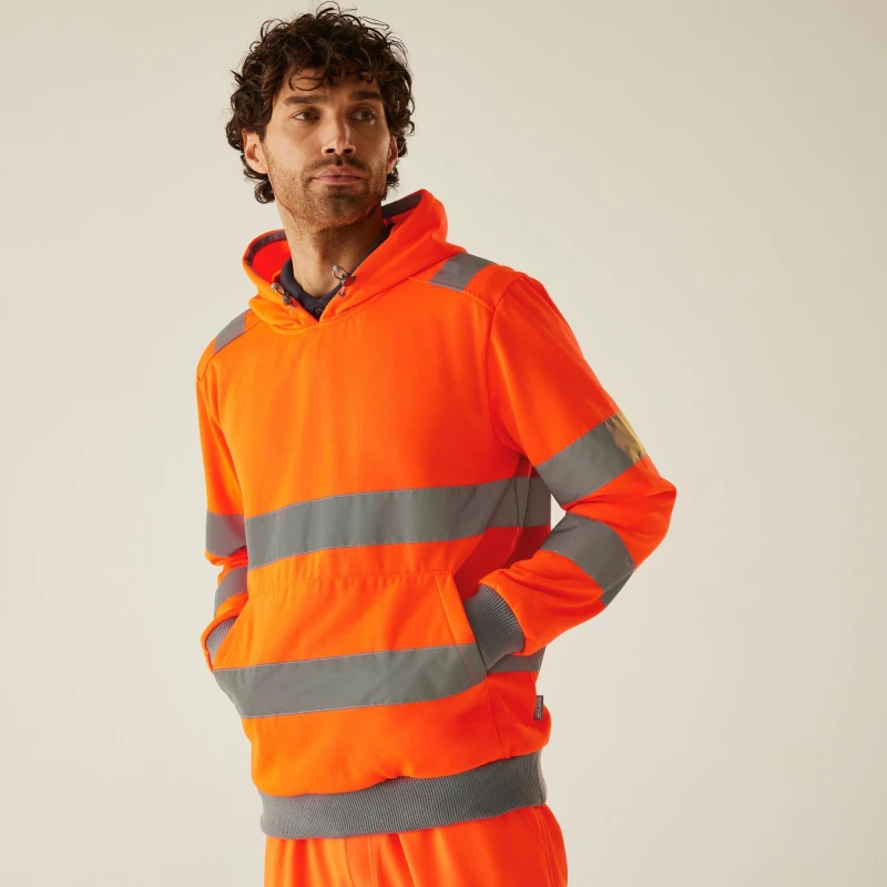 Image of Regatta Mens Hi-Vis Pro Contract Hoodie Orange male S