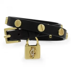 Image of Ladies Juicy Couture PVD Gold plated Double Wrap Screw Leather Bracelet