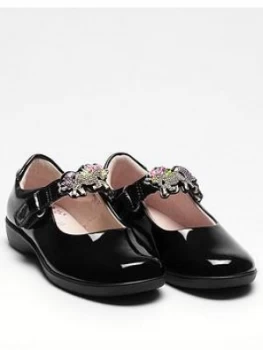 Image of Lelli Kelly Girls Blossom Unicorn School Shoes - Black Patent, Size 2 Older