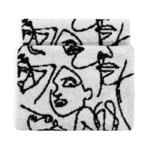 Image of Furn. Everybody Abstract Cotton Jacquard Hand Towel Black