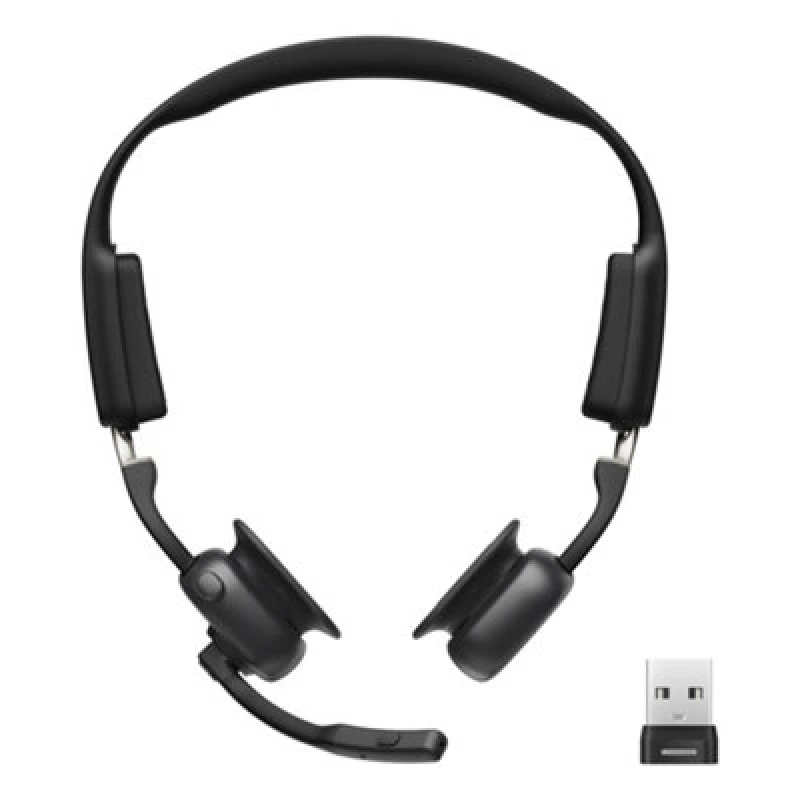 Image of Shokz Openmeet Uc Wireless Bluetooth Bone Conduction Headset With Usb-A Adapter - Black