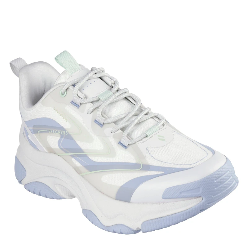 Image of Skechers Mens Classic Low-Top Trainers Grey Blue male 6 (39.5)