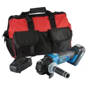 Image of Draper Storm Force 20V Cordless Angle Grinder Kit, 115mm