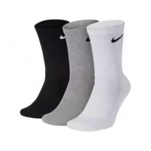 Image of Nike Mens Crew Socks (Pack of 3) (S) (Black/White/Grey)