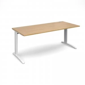Image of TR10 Straight Desk 1800mm x 800mm - White Frame Oak Top