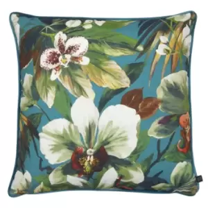Image of Prestigious Textiles Moorea Floral Cushion Cover (55cm x 55cm) (Pacific Blue/Green)