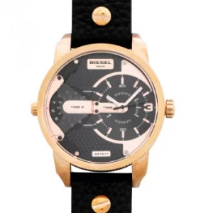 Image of Mini Daddy Black Dual Time Dial Black Ion-plated Mens Watch