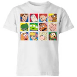 Image of Disney Toy Story Face Collage Kids T-Shirt - White - 3-4 Years