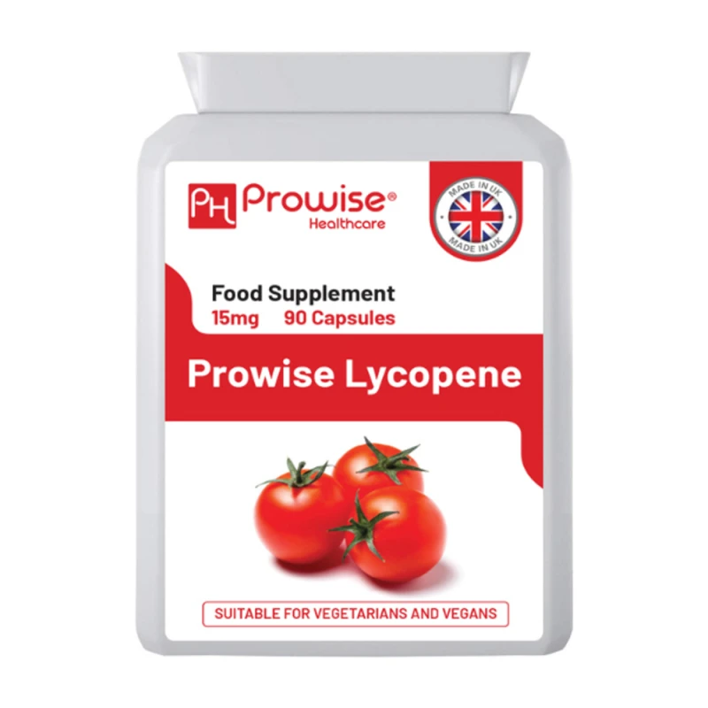 Image of Prowise Healthcare Lycopene 10% Beadlet 15mg 90 Capsules - UK Manufactured - GMP Standards by Prowise Healthcare - Suitable for Vegetarians and Vegans