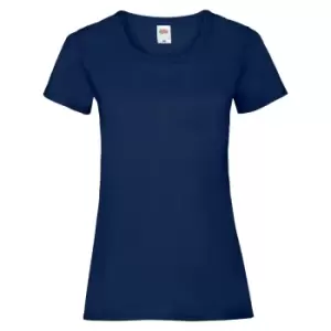 Image of Fruit Of The Loom Ladies/Womens Lady-Fit Valueweight Short Sleeve T-Shirt (Pack Of 5) (XS) (Navy)