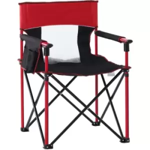 Image of Outdoor Folding Fishing Camping Chair w/Cup Holder,Pocket,Backrest Red - Outsunny
