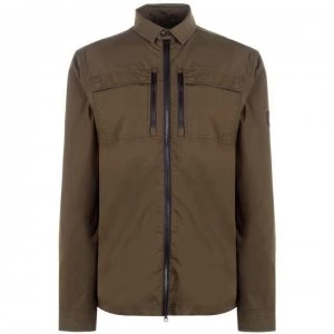 Image of Firetrap Zip Shacket Mens - Khaki