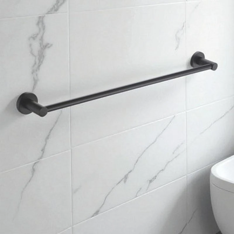 Image of Showerdrape Modernity Black Steel Wall Mounted Towel Rail 500mm