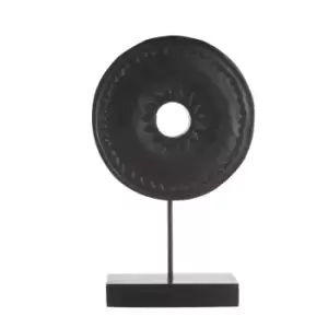 Image of Round Sculpture, Black Finish Mango Wood, Large