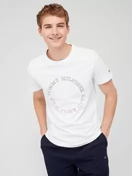 Image of Tommy Hilfiger Monotype Roundle T-Shirt - White, Size L, Men
