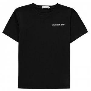 Image of Calvin Klein Junior Boys Chest Logo T Shirt - Black