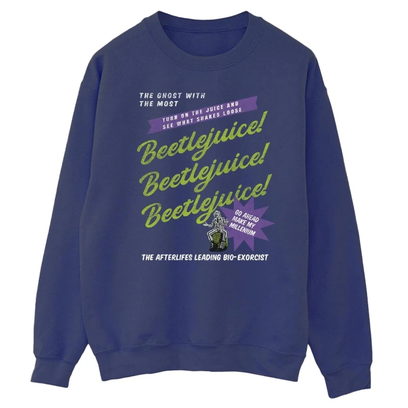 Image of Beetlejuice Beetlejuice Men Make My Millenium Sweatshirt in Navy Size: Small Navy S Male 5063609026357
