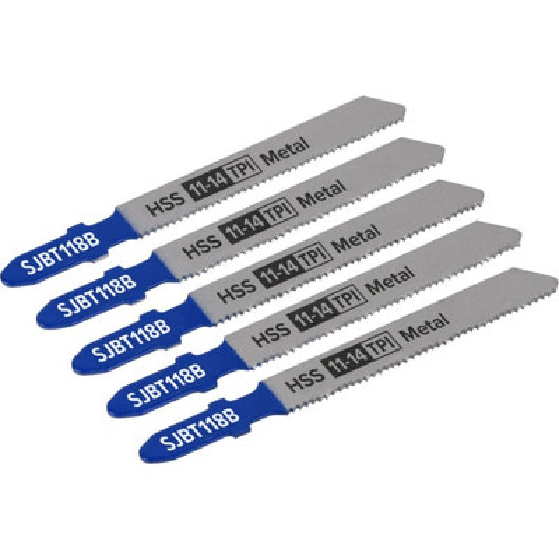Image of Loops 5 PACK - 92mm METAL Jigsaw Blade Set - 11 / 14 TPI - Milled & Wavy Teeth Fine Multi